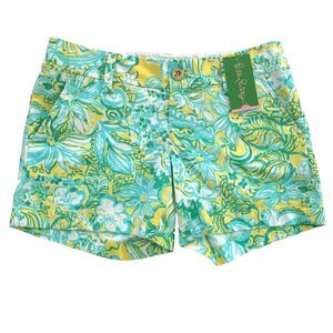 NWT Lilly Pulitzer Callahan 5" Inseam Shorts sz 0 Beach Gypsies Floral Cotton